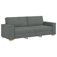 Produktbild för Soffa 3 pcs Mörkgrå 220 x 80 x 84 cm Linnenblandad tyg