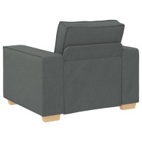 Produktbild för Soffa 3 pcs Mörkgrå 220 x 80 x 84 cm Linnenblandad tyg