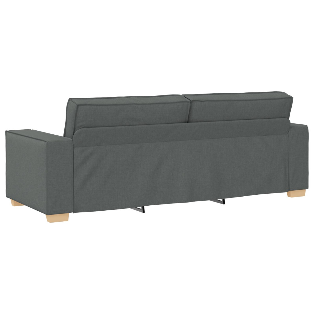 Produktbild för Soffa 3 pcs Mörkgrå 220 x 80 x 84 cm Linnenblandad tyg