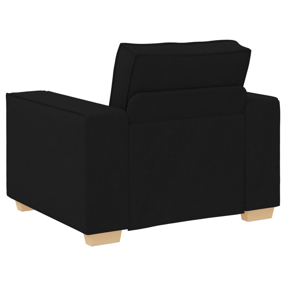 Produktbild för Soffa 3 pcs Svart 220 x 80 x 84 cm Linnenblandad tyg