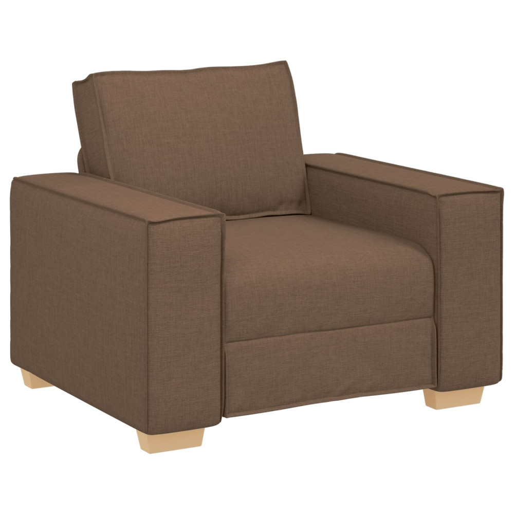Produktbild för Soffa 3 pcs Brun 220 x 80 x 84 cm Linnenblandad tyg
