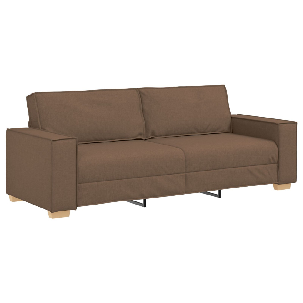 Produktbild för Soffa 3 pcs Brun 220 x 80 x 84 cm Linnenblandad tyg
