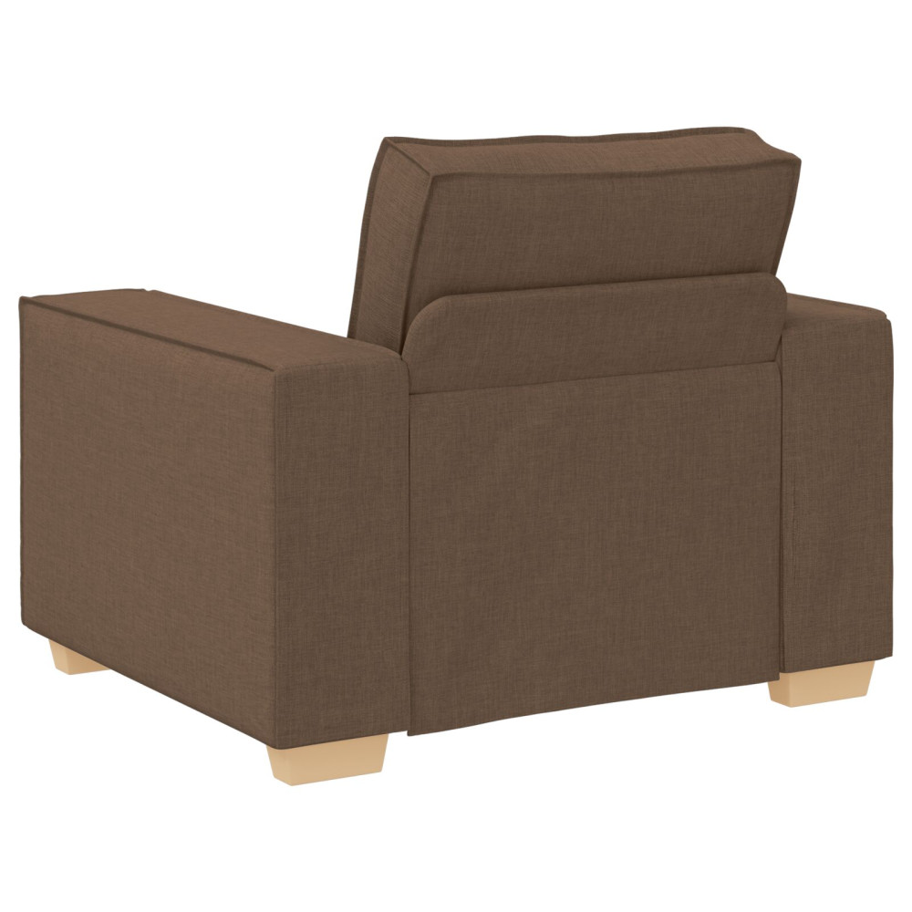 Produktbild för Soffa 3 pcs Brun 220 x 80 x 84 cm Linnenblandad tyg