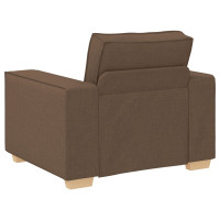Produktbild för Soffa 3 pcs Brun 220 x 80 x 84 cm Linnenblandad tyg