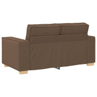 Produktbild för Soffa 3 pcs Brun 220 x 80 x 84 cm Linnenblandad tyg
