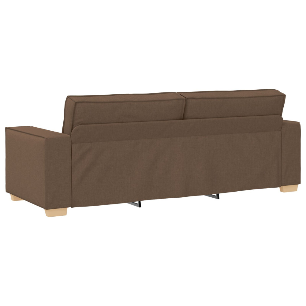 Produktbild för Soffa 3 pcs Brun 220 x 80 x 84 cm Linnenblandad tyg