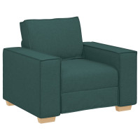 Produktbild för Soffa 3 pcs Mörkgrön 220 x 80 x 84 cm Linnenblandad tyg