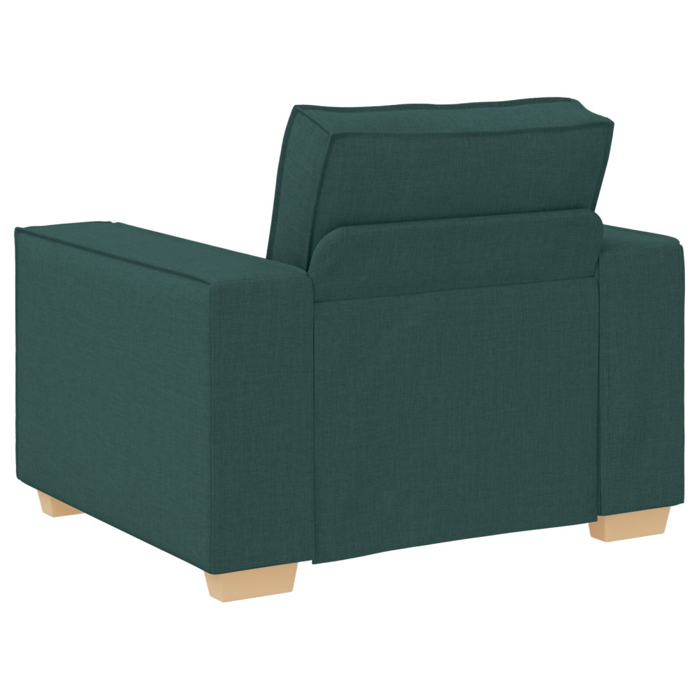Produktbild för Soffa 3 pcs Mörkgrön 220 x 80 x 84 cm Linnenblandad tyg
