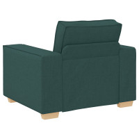 Produktbild för Soffa 3 pcs Mörkgrön 220 x 80 x 84 cm Linnenblandad tyg