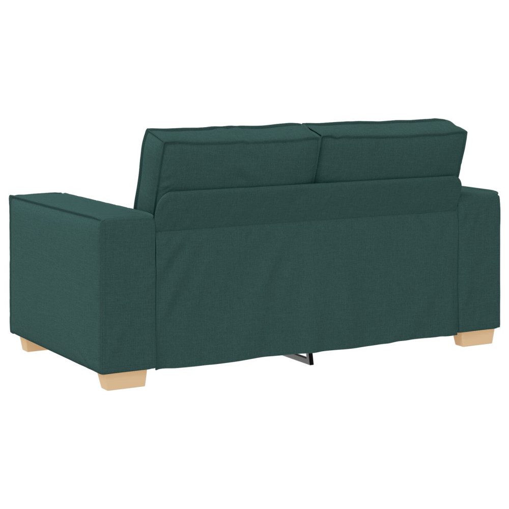 Produktbild för Soffa 3 pcs Mörkgrön 220 x 80 x 84 cm Linnenblandad tyg