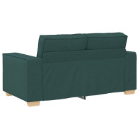 Produktbild för Soffa 3 pcs Mörkgrön 220 x 80 x 84 cm Linnenblandad tyg