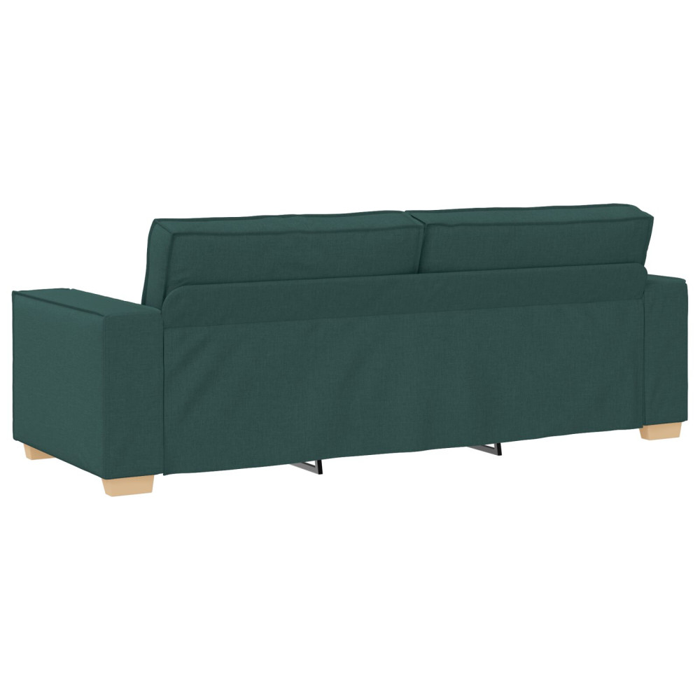 Produktbild för Soffa 3 pcs Mörkgrön 220 x 80 x 84 cm Linnenblandad tyg