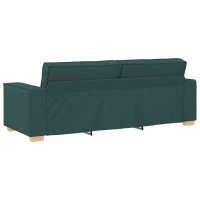 Produktbild för Soffa 3 pcs Mörkgrön 220 x 80 x 84 cm Linnenblandad tyg