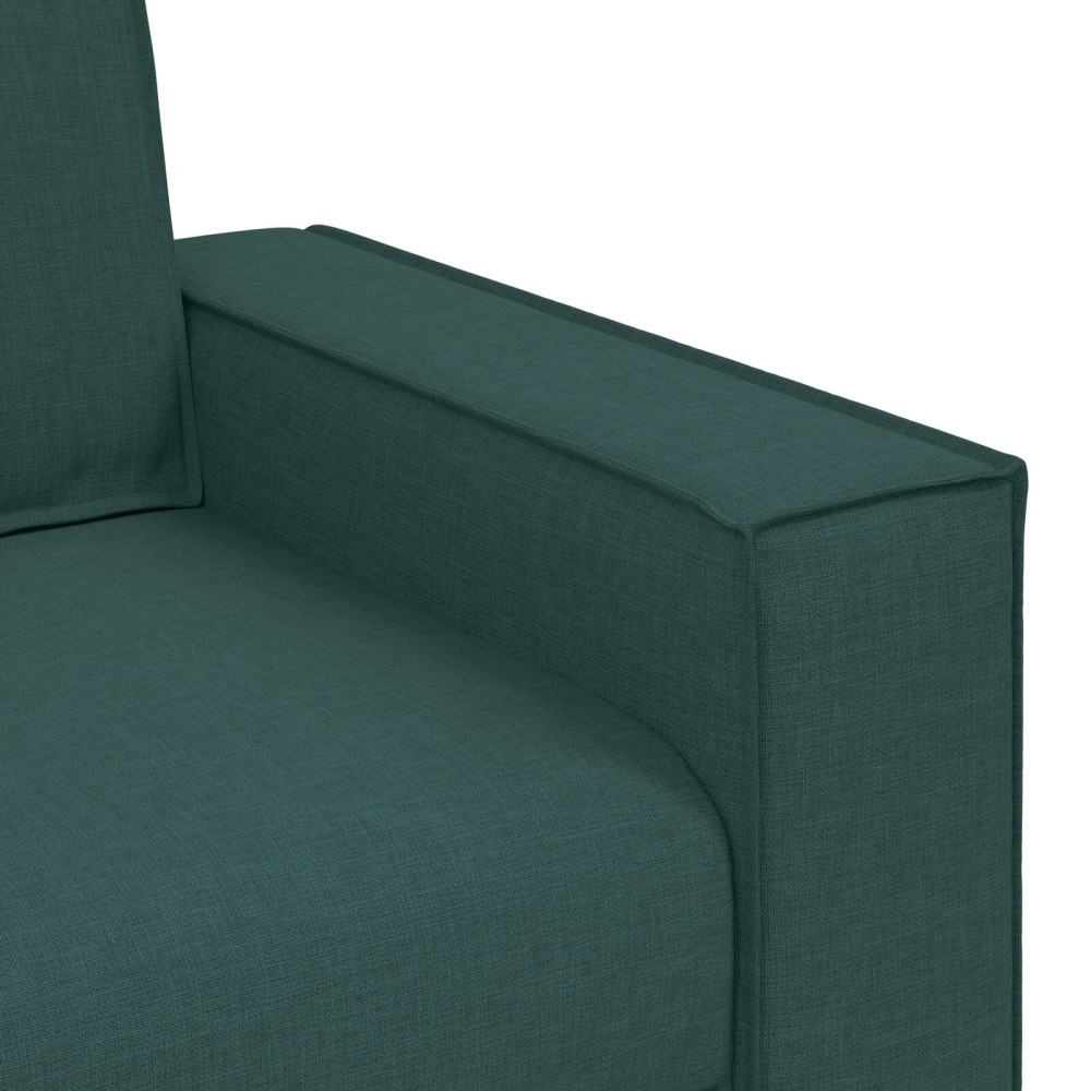 Produktbild för Soffa 3 pcs Mörkgrön 220 x 80 x 84 cm Linnenblandad tyg