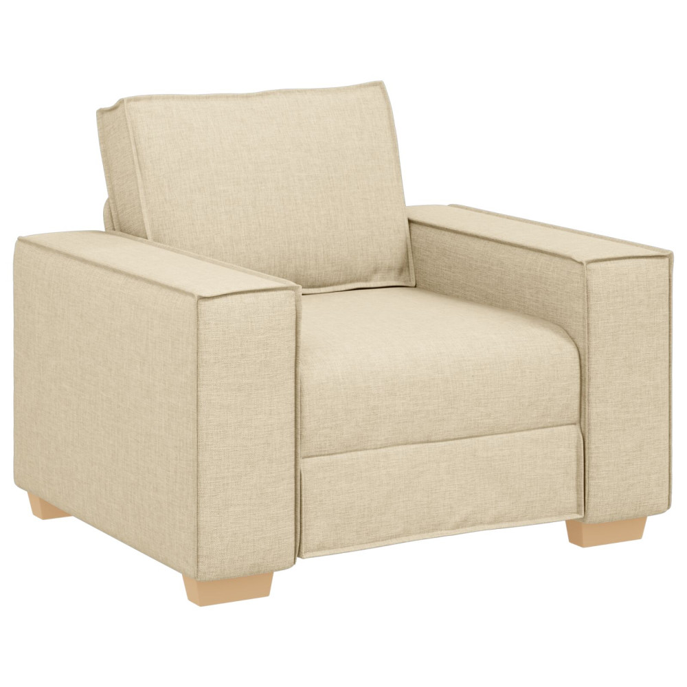 Produktbild för Soffa 3 pcs Kräm 220 x 80 x 84 cm Linnenblandad tyg
