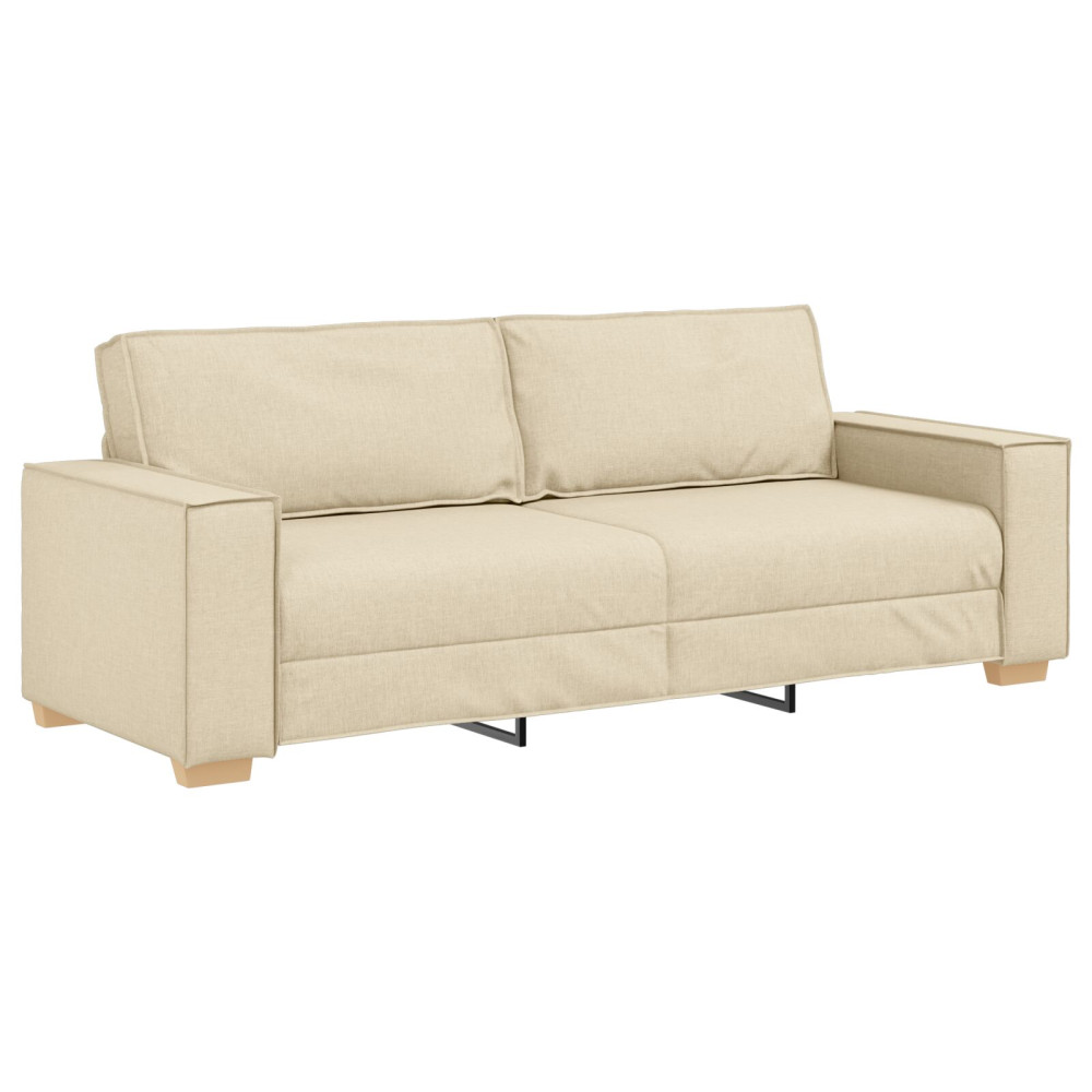 Produktbild för Soffa 3 pcs Kräm 220 x 80 x 84 cm Linnenblandad tyg