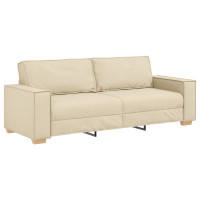 Produktbild för Soffa 3 pcs Kräm 220 x 80 x 84 cm Linnenblandad tyg