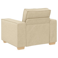 Produktbild för Soffa 3 pcs Kräm 220 x 80 x 84 cm Linnenblandad tyg