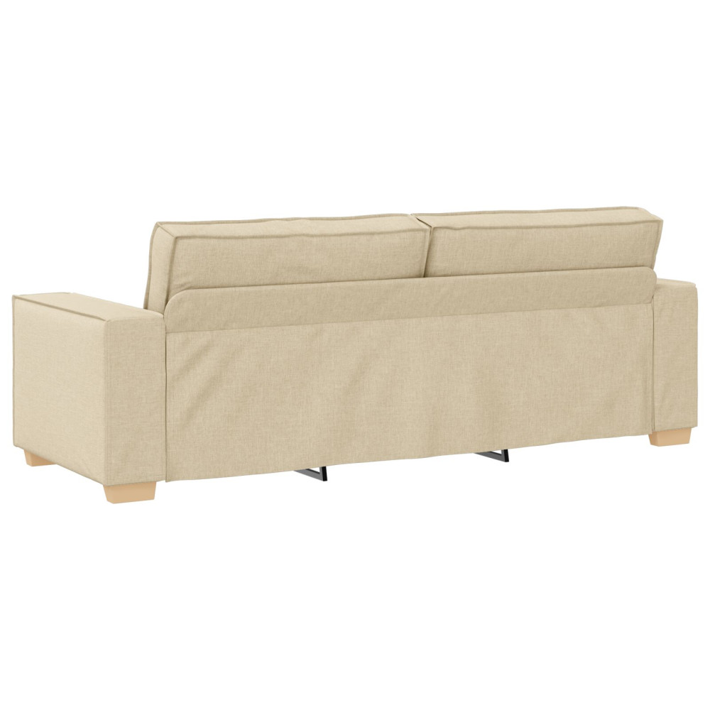 Produktbild för Soffa 3 pcs Kräm 220 x 80 x 84 cm Linnenblandad tyg