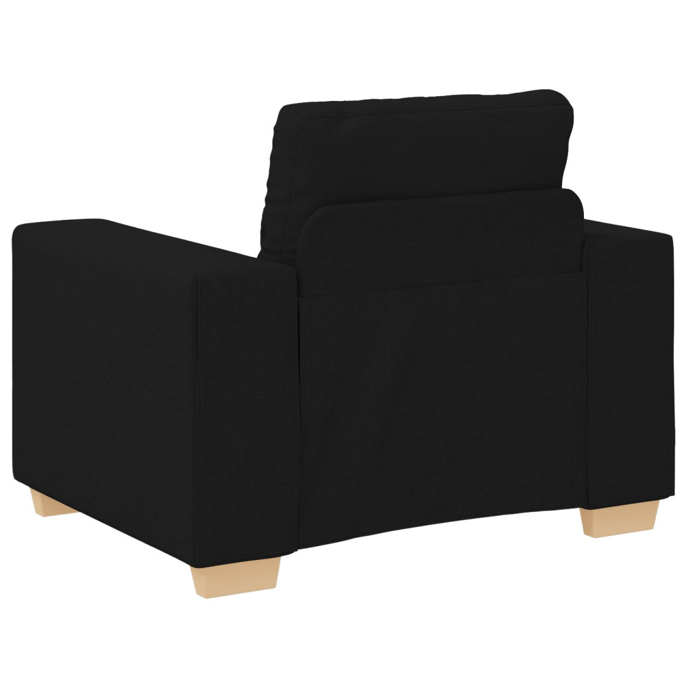 Produktbild för Soffa 3 pcs Svart 221 x 80 x 80 cm Linnenblandad tyg
