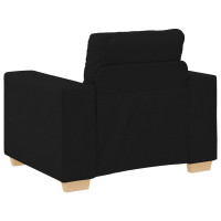 Produktbild för Soffa 3 pcs Svart 221 x 80 x 80 cm Linnenblandad tyg