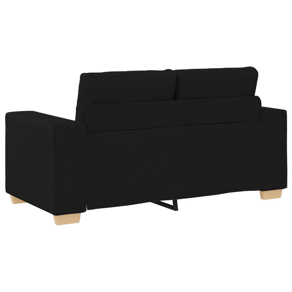 Produktbild för Soffa 3 pcs Svart 221 x 80 x 80 cm Linnenblandad tyg