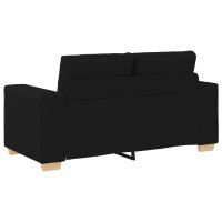 Produktbild för Soffa 3 pcs Svart 221 x 80 x 80 cm Linnenblandad tyg