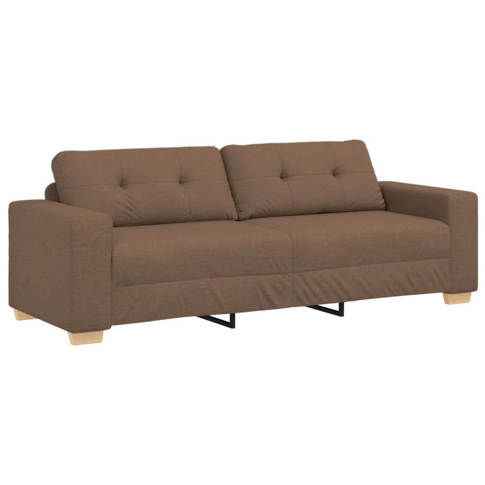 Produktbild för Soffa 3 pcs Brun 221 x 80 x 80 cm Linnenblandad tyg
