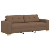 Produktbild för Soffa 3 pcs Brun 221 x 80 x 80 cm Linnenblandad tyg