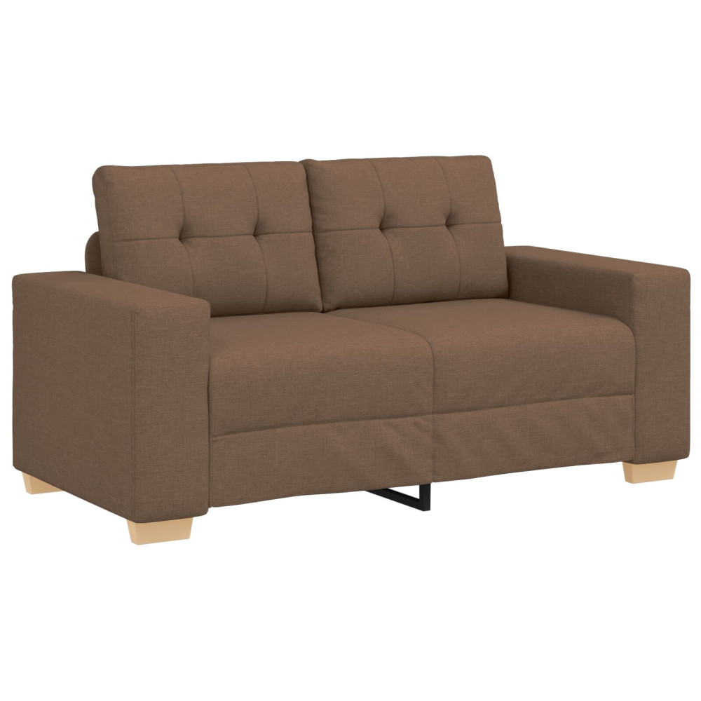 Produktbild för Soffa 3 pcs Brun 221 x 80 x 80 cm Linnenblandad tyg