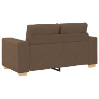 Produktbild för Soffa 3 pcs Brun 221 x 80 x 80 cm Linnenblandad tyg