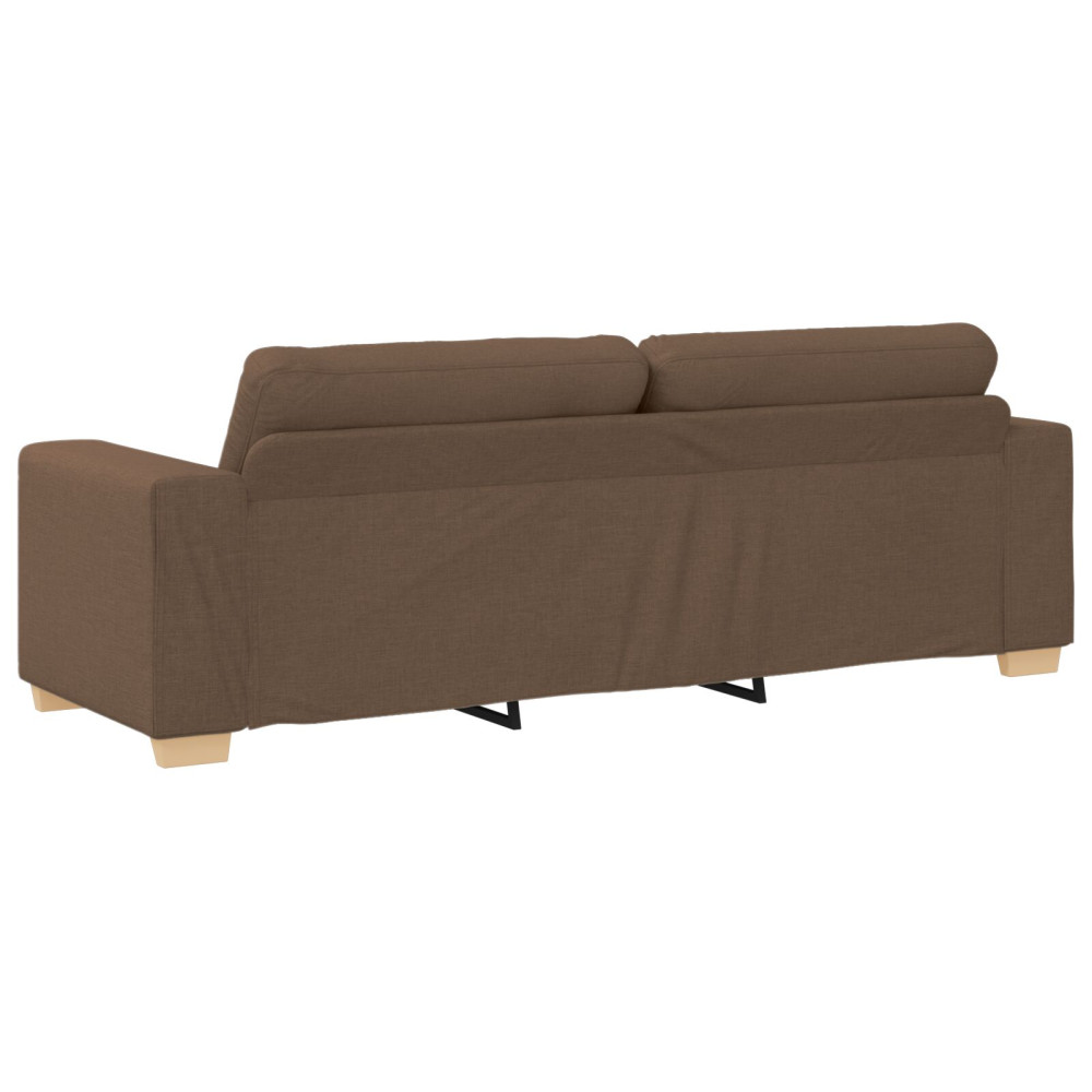 Produktbild för Soffa 3 pcs Brun 221 x 80 x 80 cm Linnenblandad tyg