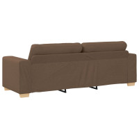 Produktbild för Soffa 3 pcs Brun 221 x 80 x 80 cm Linnenblandad tyg
