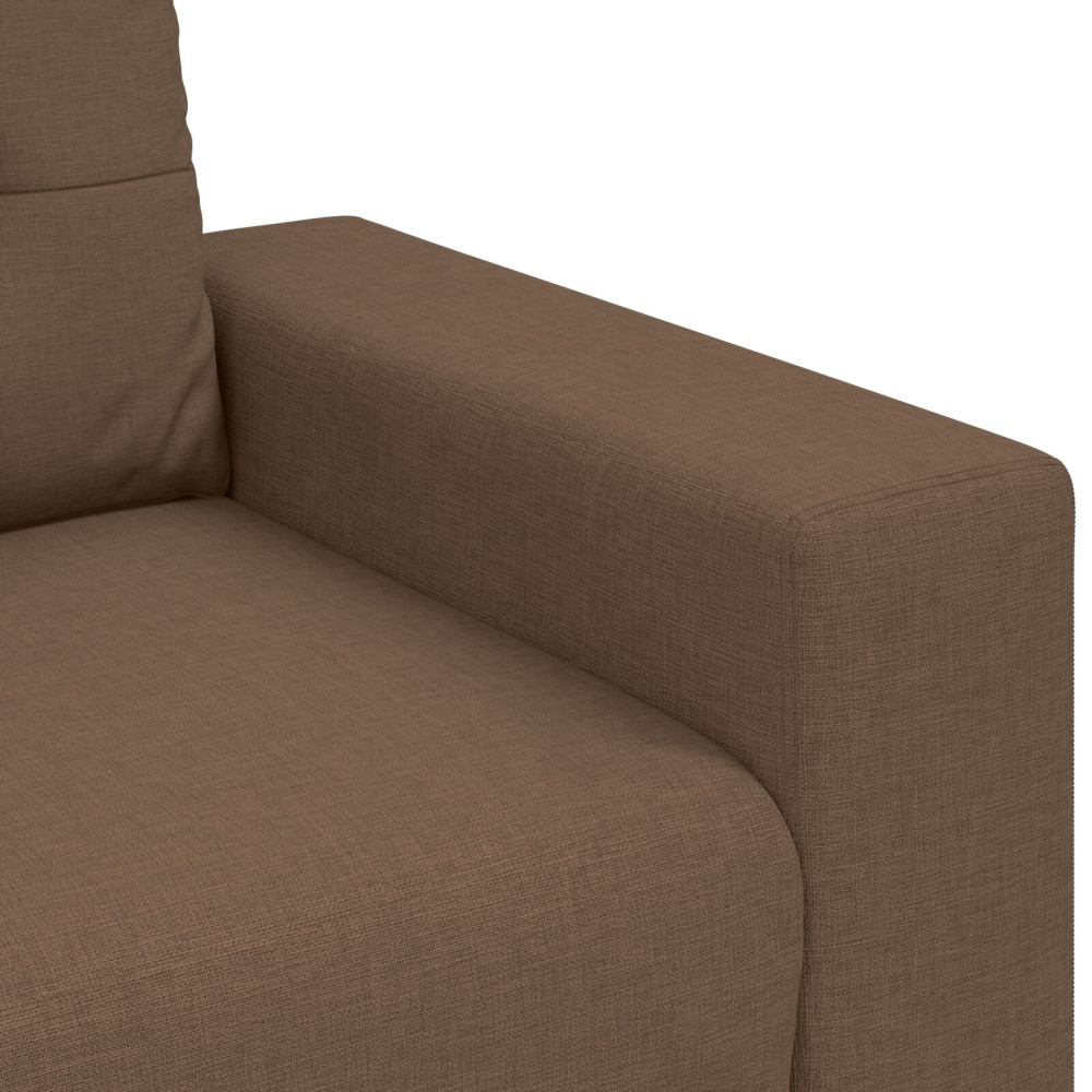 Produktbild för Soffa 3 pcs Brun 221 x 80 x 80 cm Linnenblandad tyg