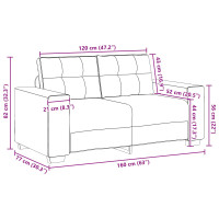 Produktbild för Soffa 3 pcs Brun 221 x 80 x 80 cm Linnenblandad tyg