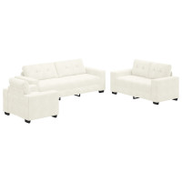 Produktbild för Soffset 3 pcs Kräm 221 x 80 x 80 cm Sammet