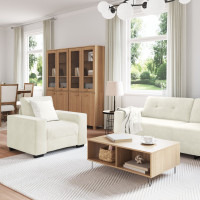 Produktbild för Soffset 3 pcs Kräm 221 x 80 x 80 cm Sammet