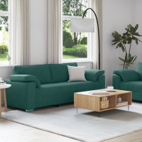 Produktbild för Soffa 2 pcs Mörkgrön 219 x 80 x 82 cm tyg