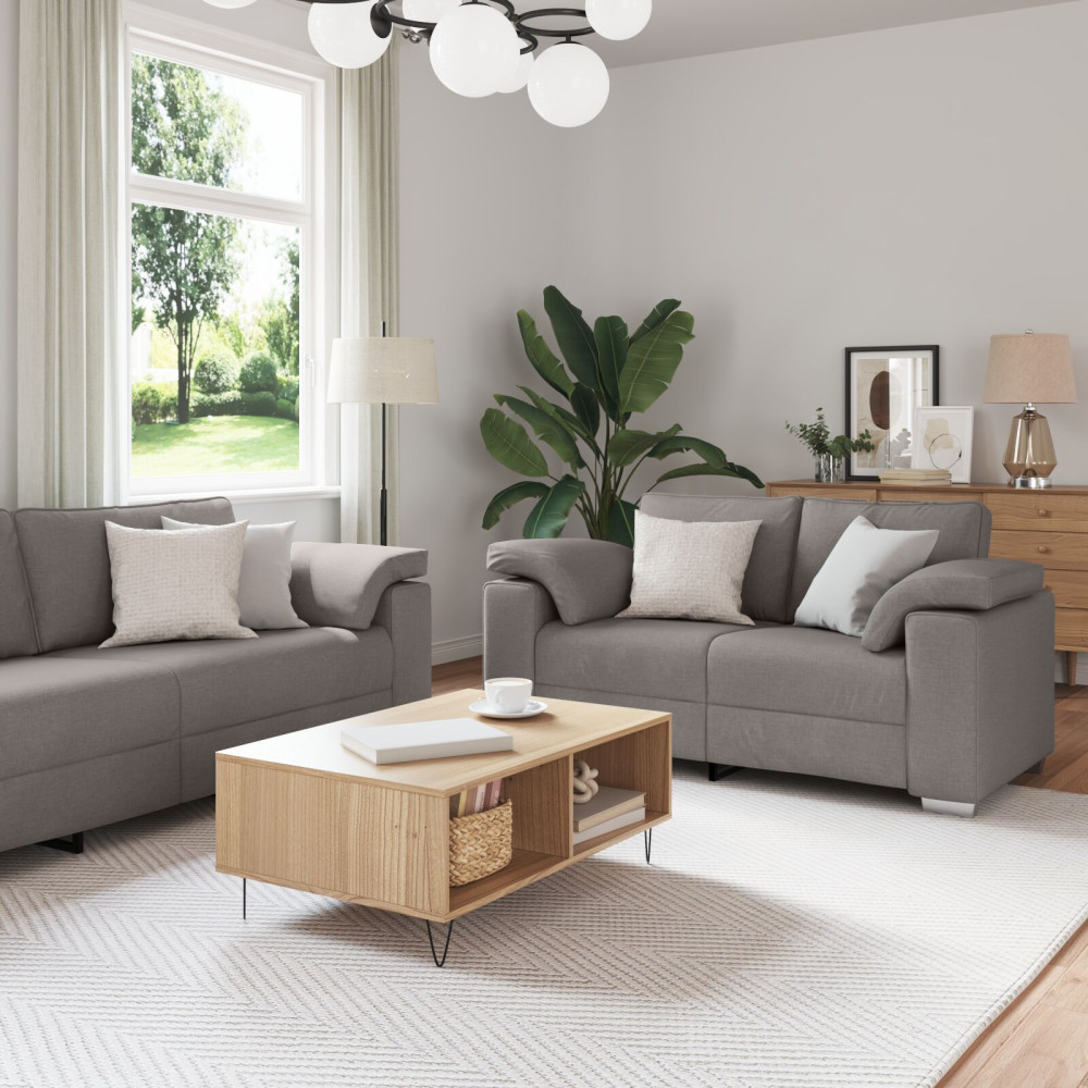 Produktbild för Soffa 2 pcs Taupe 219 x 80 x 82 cm tyg