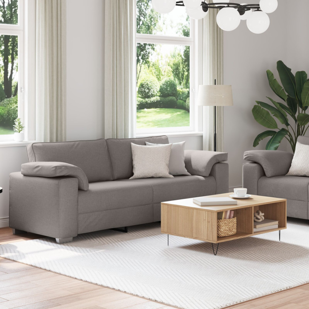 Produktbild för Soffa 2 pcs Taupe 219 x 80 x 82 cm tyg