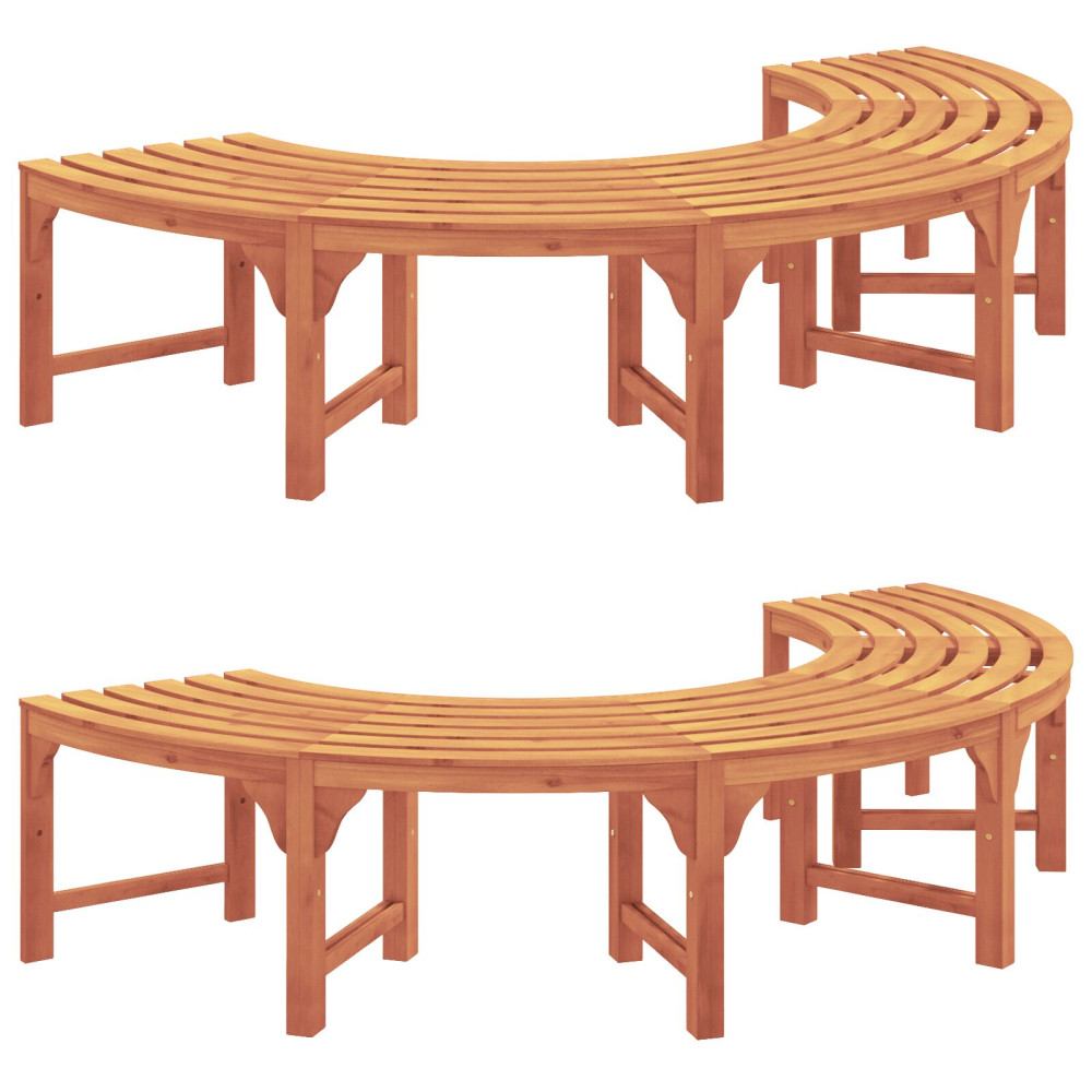Produktbild för Trädbänk 2 pcs Naturfärg 160 x 80 x 45cm Massiv Eukalyptus Trä