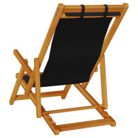 Produktbild för Strandstol med kudde 2 pcs Brun Massivt Akaciaträ