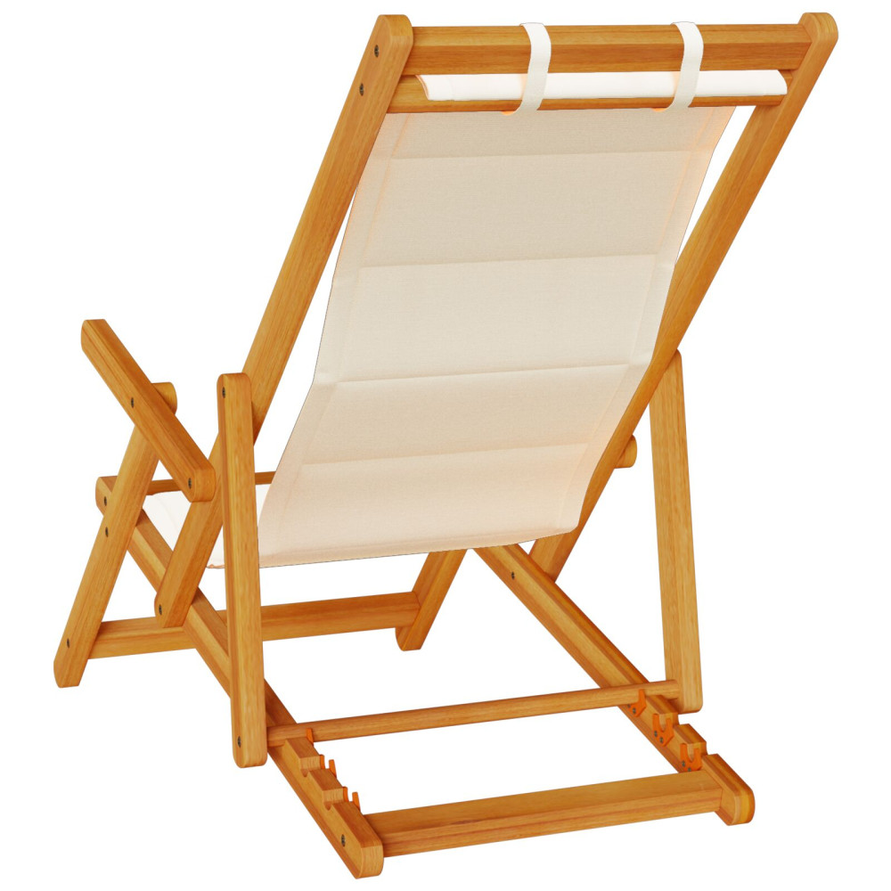 Produktbild för Strandstol med kudde 2 pcs Brun Massivt Akaciaträ