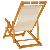 Produktbild för Strandstol med kudde 2 pcs Brun Massivt Akaciaträ
