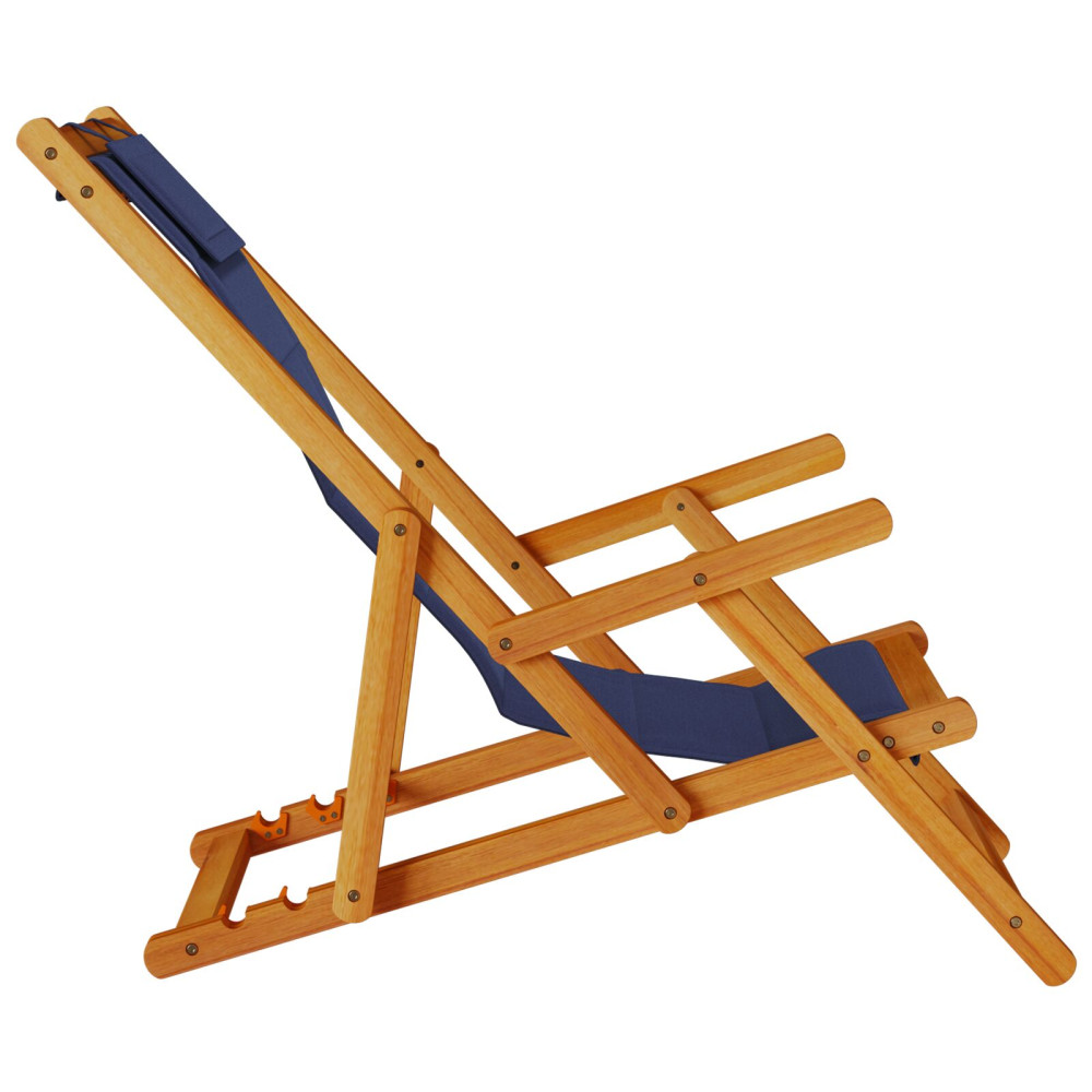 Produktbild för Strandstol med kudde 2 pcs Brun Massivt Akaciaträ