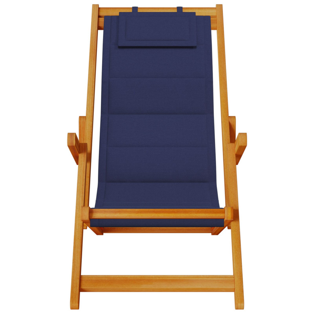 Produktbild för Strandstol med kudde 2 pcs Brun Massivt Akaciaträ