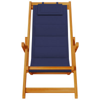 Produktbild för Strandstol med kudde 2 pcs Brun Massivt Akaciaträ