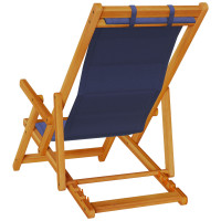 Produktbild för Strandstol med kudde 2 pcs Brun Massivt Akaciaträ