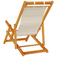 Produktbild för Strandstol med kudde 2 pcs Brun Massivt Akaciaträ