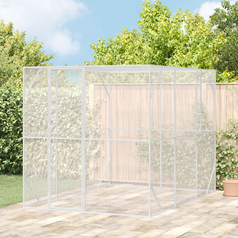 Produktbild för Fågelbur Antracit 210 x 304 x 213 cm Galvaniserat Stål